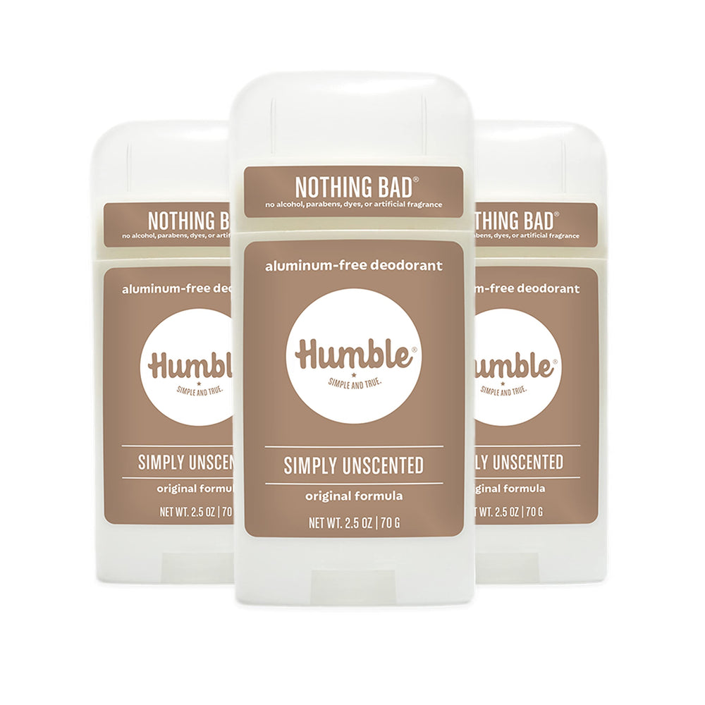 Desodorante Humble Brands Original sin aluminio, control de olor diario con fórmula simple.