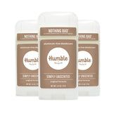 Desodorante Humble Brands Original sin aluminio, control de olor diario con fórmula simple.