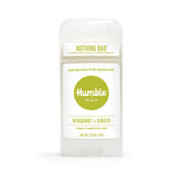 Desodorante Humble sin aluminio con bergamot y jengibre, botella lista para uso diario.