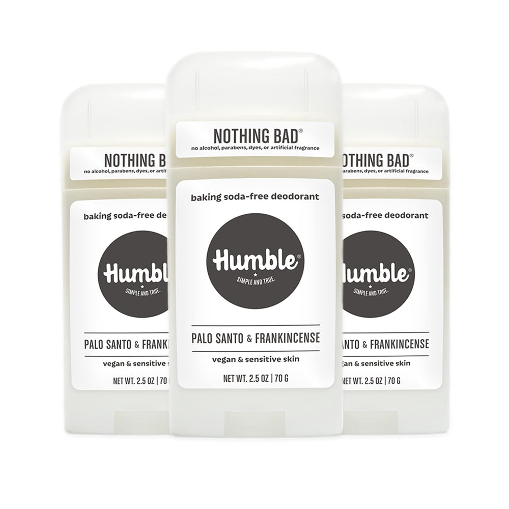 Desodorante Humble sin aluminio, palo santo, frescura diaria.