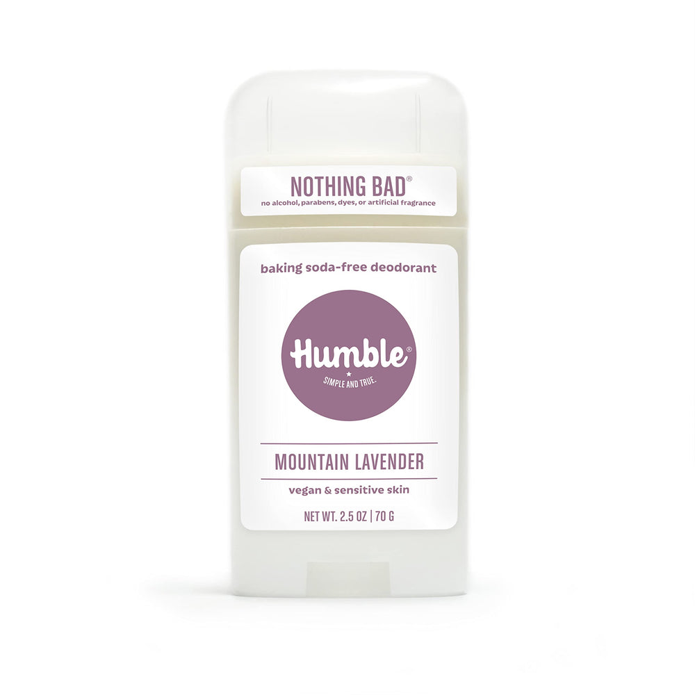 Desodorante HUMBLE sin aluminio, lavanda de montaña, aroma fresco para uso diario.