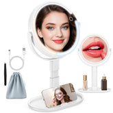 Espejo HUNCAB con luces 7,5 pulgadas para ver todo el rostro con claridad.