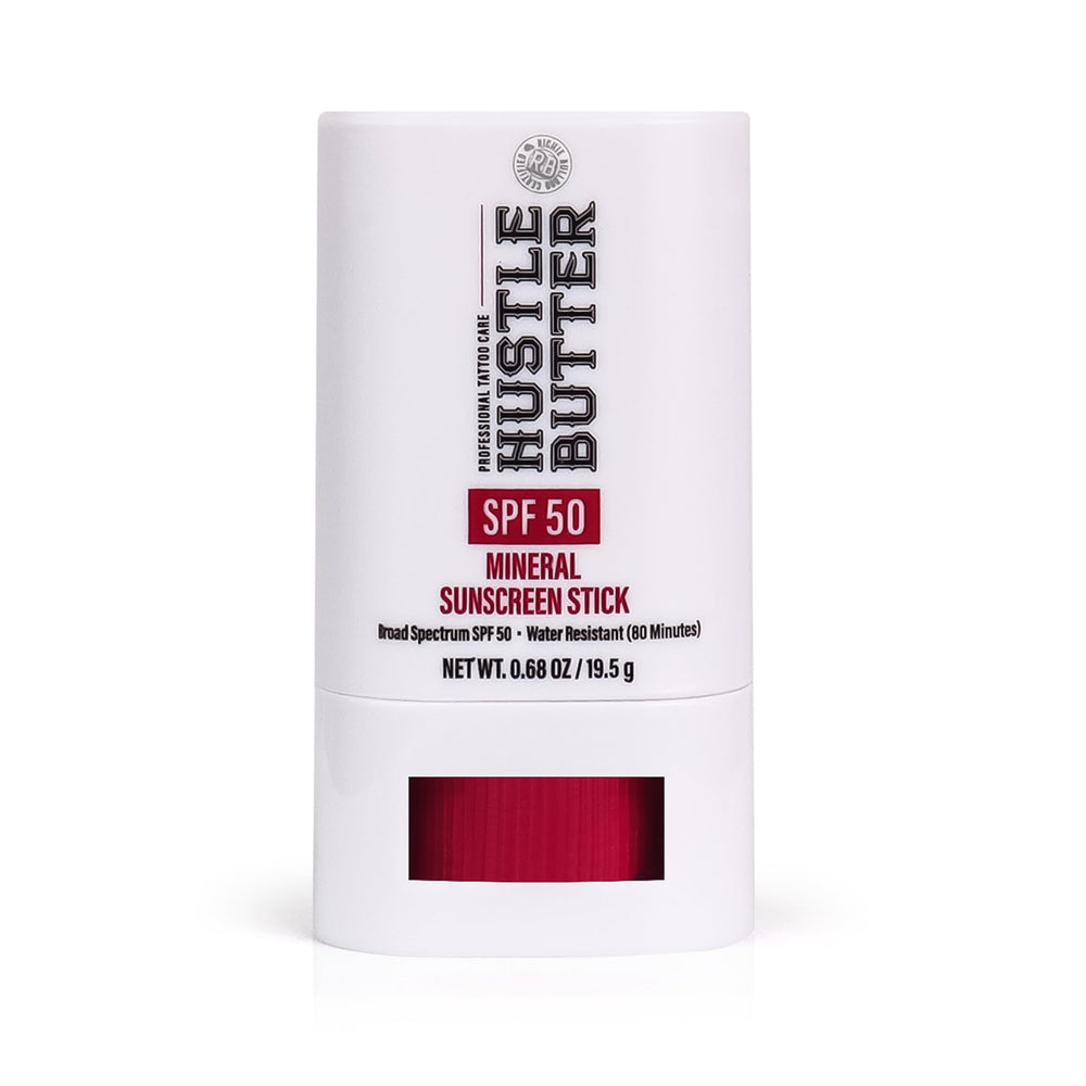 Stick protector solar Hustle Butter Deluxe para tatuajes con SPF 50