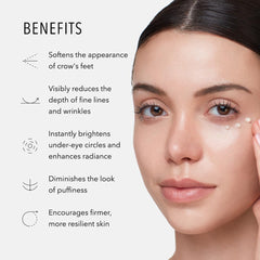 HydroPeptide Eye Authority, textura crema ligera, deja la piel suave y nutrida.