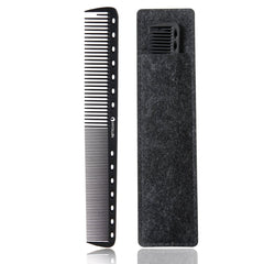 HYOUJIN 605 peine de corte carbono negro con 14 orificios para control preciso.