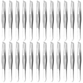 HYQO tijeras mini de 24 piezas en acero inoxidable para cejas con precisión duradera.