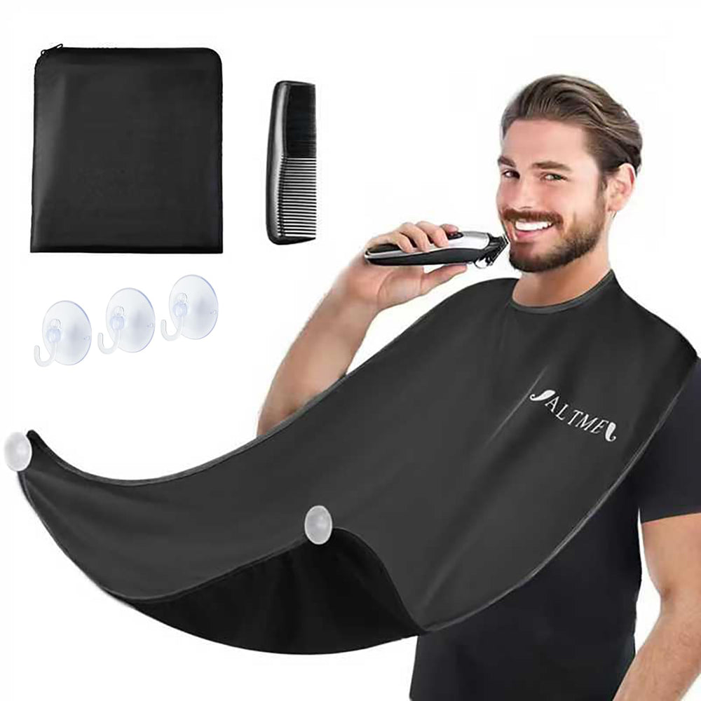 IALTMEI delantal barba ergonómico para afeitado cómodo y limpio.