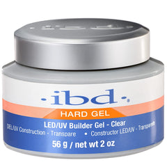 IBD gel duro claro en frasco de 2 oz para extensiones y overlays duraderos.