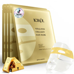 ICIKOL mascarilla hidrogel frontal 24K oro para hidratación intensiva.