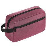 Icramsy bolsa de aseo de viaje compacta en púrpura rojizo, ideal para viajes cortos