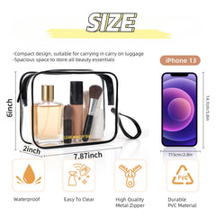 Icramsy bolsa maquillaje transparente con acceso amplio para encontrar productos rápidamente
