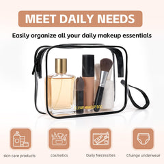 Icramsy bolsa maquillaje transparente cierre suave y fiable para viajar
