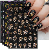 IDDFEVE fuegos artificiales dorados en uñas, conjunto listo para un estilo festivo