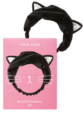 Diadema facial I DEW CARE negra con diseño gato mantiene el cabello alejado del rostro