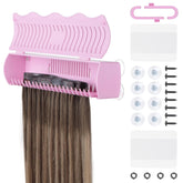 IDN BEAUTY soporte extensiones capilares color rosa, fija y organiza para lavado y peinado