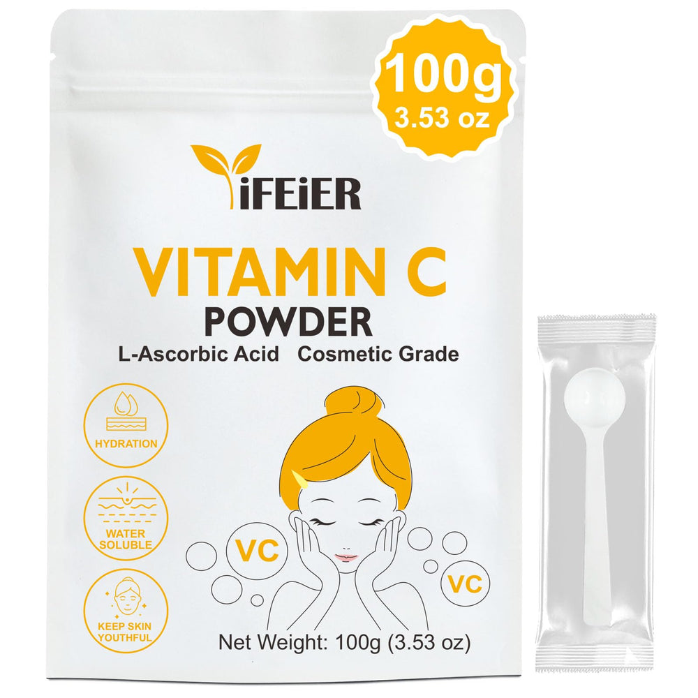 iFEiER Vitamina C Polvo en envase con doble sellado para cosméticos
