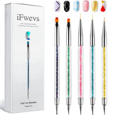iFwevs brochas-unas-doble-extremo: herramientas versátiles para delinear y puntos precisos en uñas.