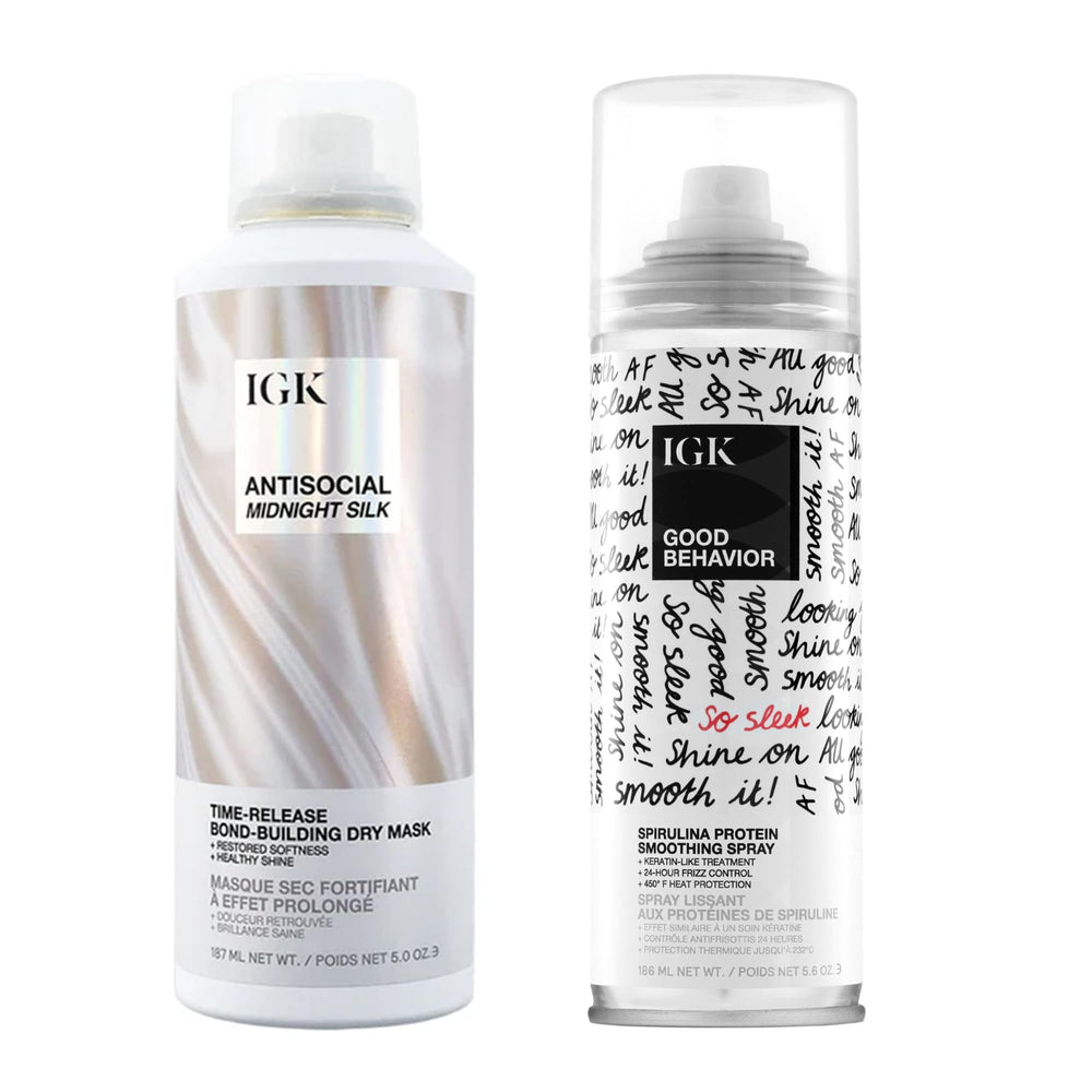 IGK mascarilla Antisocial para cabello seco, uso nocturno para suavidad y nutrición de la fibra.