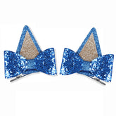 IKUHRMO prendedor cabello orejas-perro azul glitter ideal para peinados festivos.