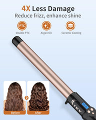 IKV rizador digital con pantalla y 10 temperaturas para tu tipo de cabello.