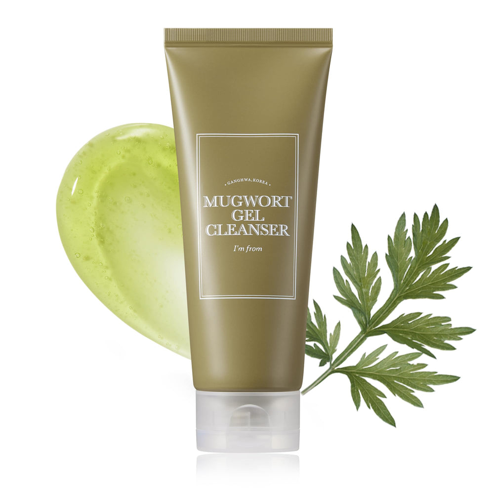 I'm from Mugwort Gel Limpador, frontal de botella, limpieza suave para piel