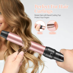 JuHaLeiw Rizador 3 en 1: Barriles Cerámicos Intercambiables para Cabello Largo y Medio, Voltaje Dual