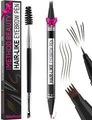 iMethod Eyebrow Pen con punta 4 horquillas para trazos realistas