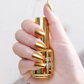 IMGDD Esmalte oro espejo en botella con brillo intenso.
