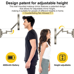 Brazo extensible IMIKONA para ajustar ángulos y distancia con comodidad.