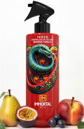 Immortal NYC Venom aftershave bottle in bold fruity floral scent for daily wear.