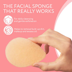 IMPRESA esponja exfoliante facial, renovación suave de la piel tras cada uso.