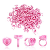 Anillos de pegamento Inartato con corazón rosa para pestañas, organizan el adhesivo.