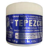 Indio Papago Tepezcohuite cream jar close-up for daily skin nourishment.