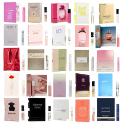 Infinite Scents perfume sampler packaging showing 12 random designer fragrances for discovery