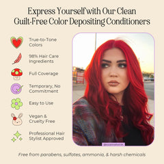 INH brillo de cabello Rojo Rubí gracias al aceite de Baobab y glicerina.