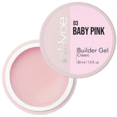 IN.HYPE Gel Builder Baby Pink 3 en acción, aplicación suave para forma y extensión de uñas.