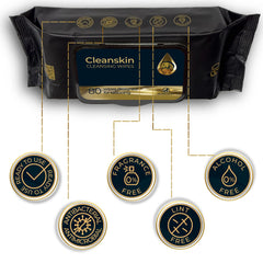 Couvercle ouvert des lingettes CleanSkin facilitant l’accès en cabinet.