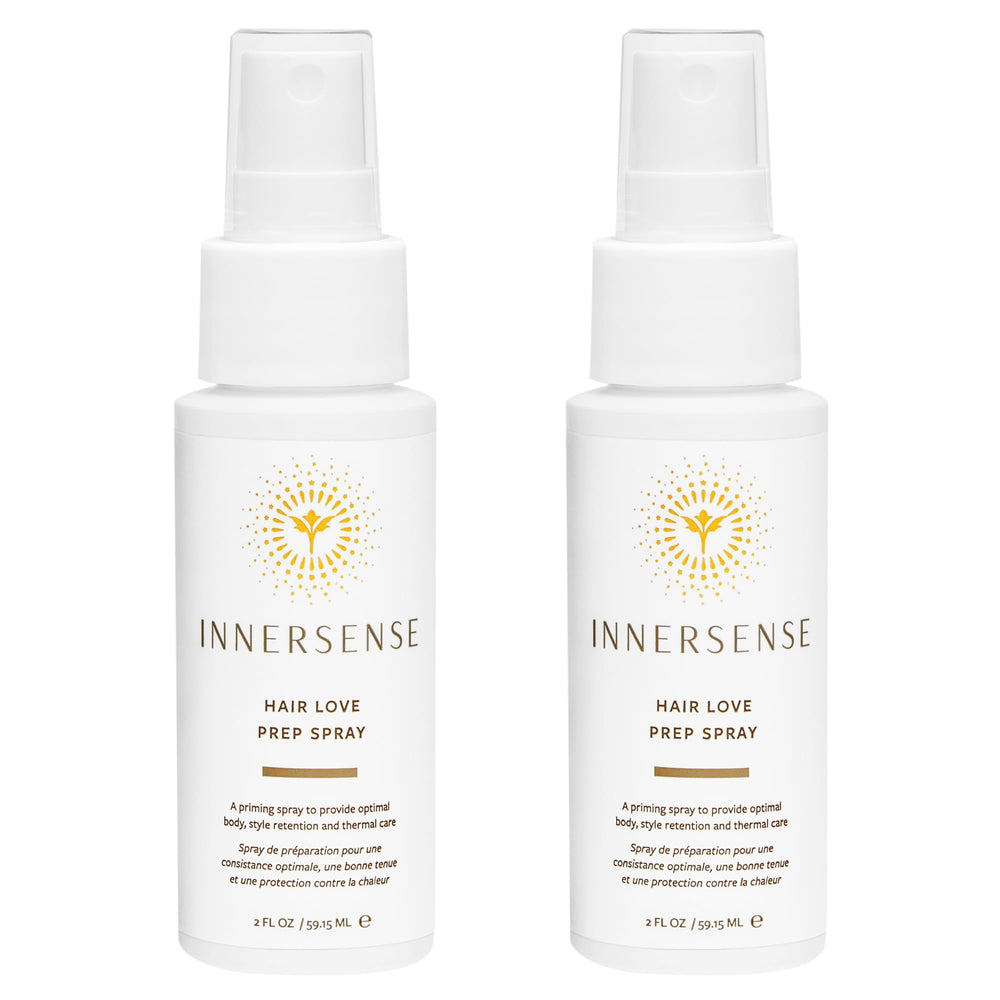 INNERSENSE Prep Spray, botella frontal, ofrece cuerpo y retención de peinado.
