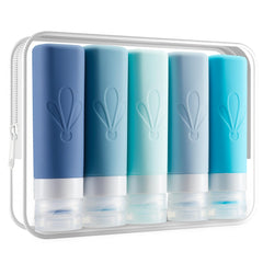 Botellas de viaje INSFIT con tapa a prueba de fugas para proteger el equipaje.