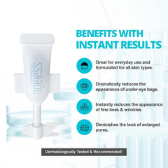 Viales de Instantly Ageless abiertos para retoques durante el día.