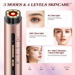 INTEO Microcurren Facial Device blue light mode for oil balance and contour