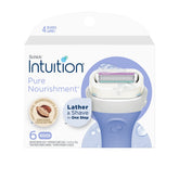 INTUITION recambios nuticion-pura con 6 cuchillas para afeitado suave