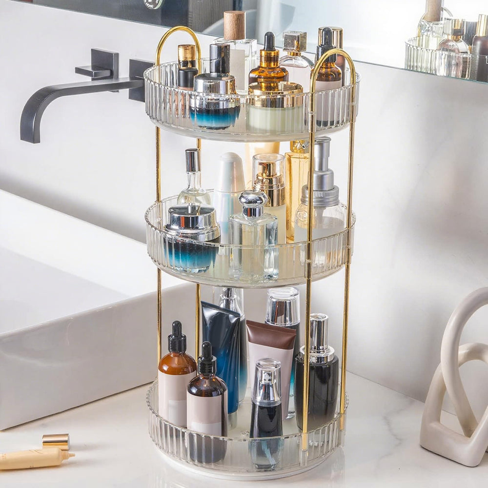 INVSSENE organizador de maquillaje 360° giratorio para acceso rápido a productos