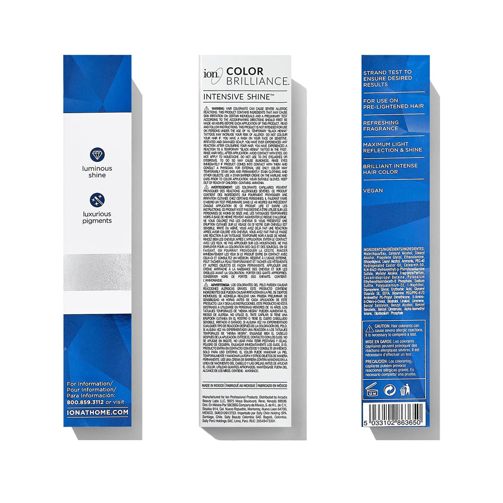 Ion Permanente Crema Color Sapphire envase muestra tono vibrante y cobertura uniforme.