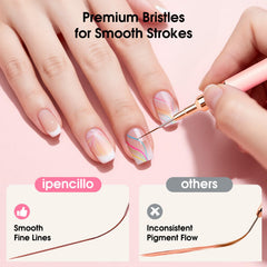 IPENCILLO pincel delineador 12mm para líneas limpias y precisas.