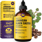 IQNATURAL aceite de ricino negro jamaicano prensado en frío para el crecimiento y cuidado capilar.