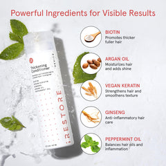 Ingredientes de iRestore con argán y ginseng para cabello nutrido.