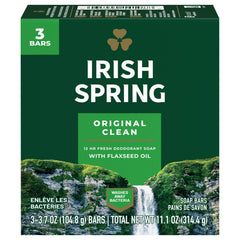 Irish Spring: barra desodorante original con presentación de 3 unidades para uso diario.