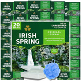 Jabón Irish Spring Original en empaque de 20 barras para frescura diaria.