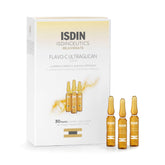 Ampoules ISDIN Flavo-C Ultraglican visage pour hydratation et éclat accrus